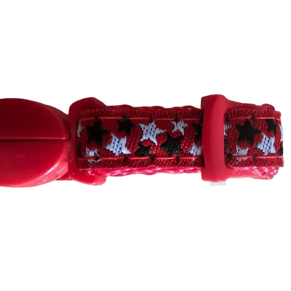 Bond & Co. Kitten Adjustable Breakaway Kitten Collar | NWT | Red WHT Blue Stars
